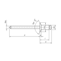 Rivets aveugles de type OpenSunk de type OpenSunk en aluminium / acier